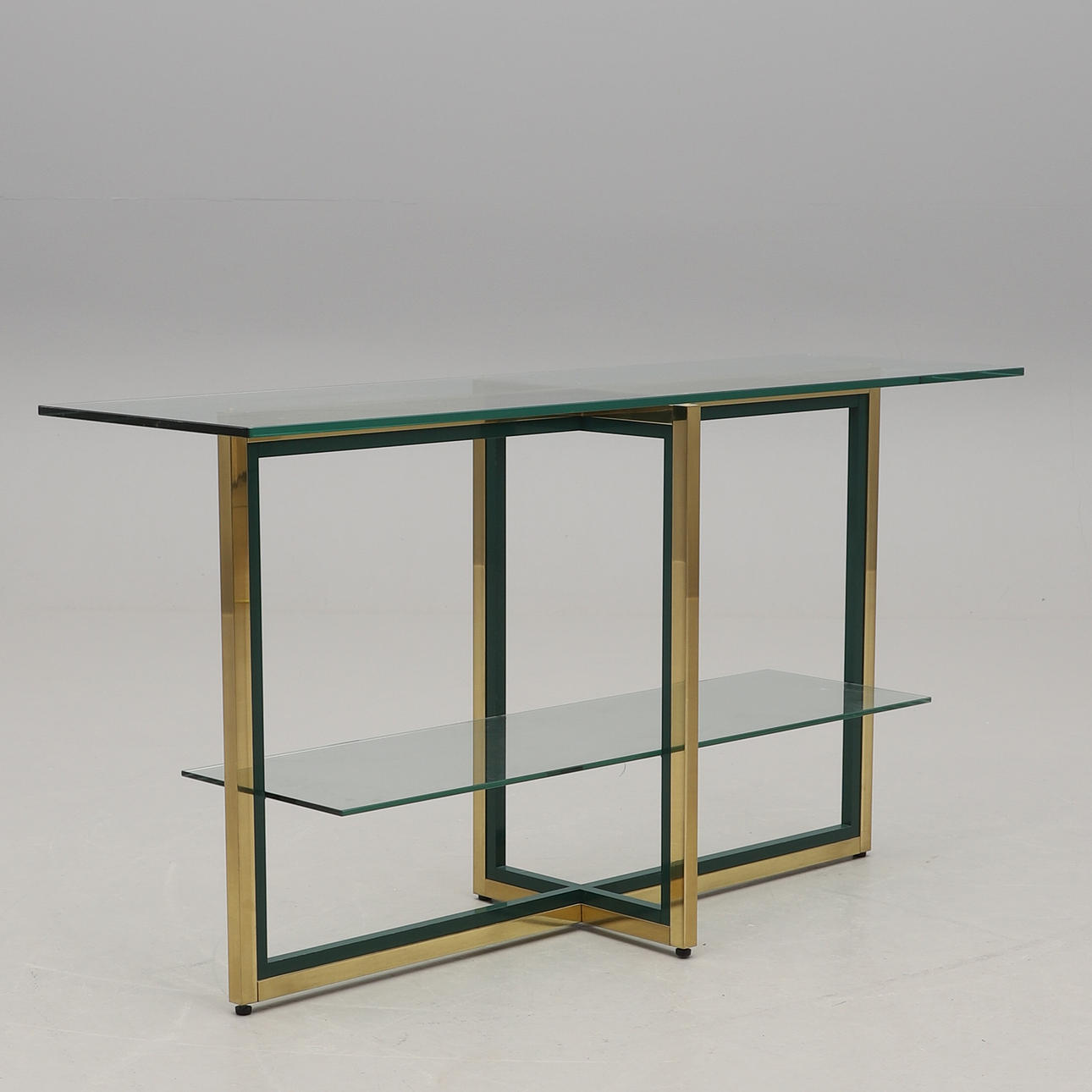 SIDEBOARD, glas och metall, 1970/80-tal.