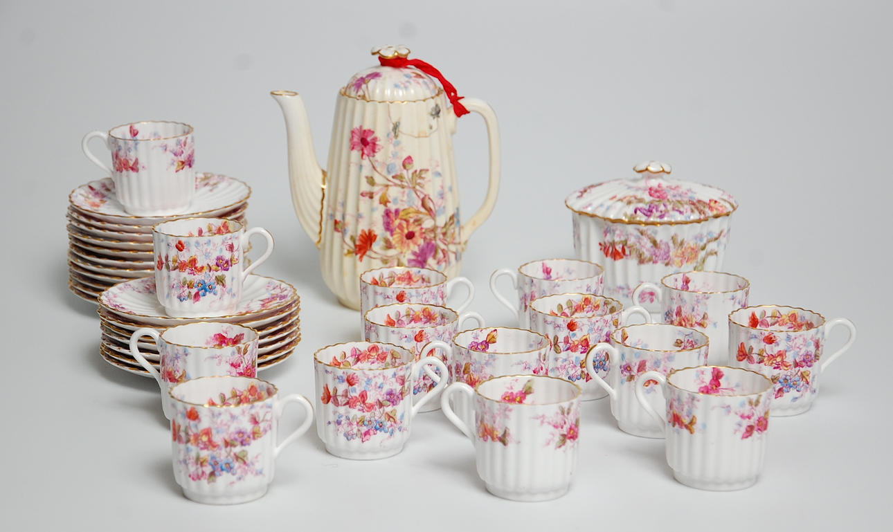 MOCKASERVIS, Spode " Chelsa Garden " Copeland England 18-1900-tal.