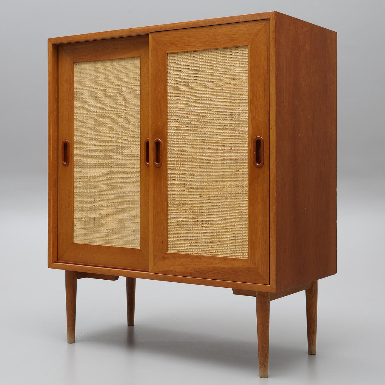 SKÅP, teak / flätad rotting, 1950/60-tal.