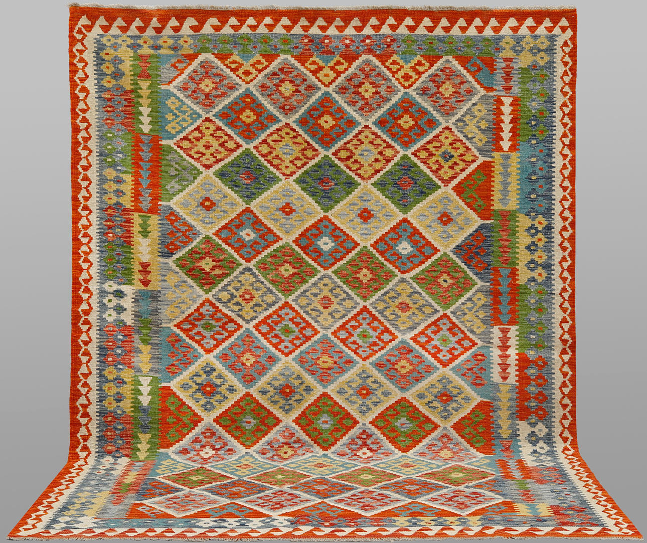 CARPET. Kelim, classic design, 253 x 188 cm.