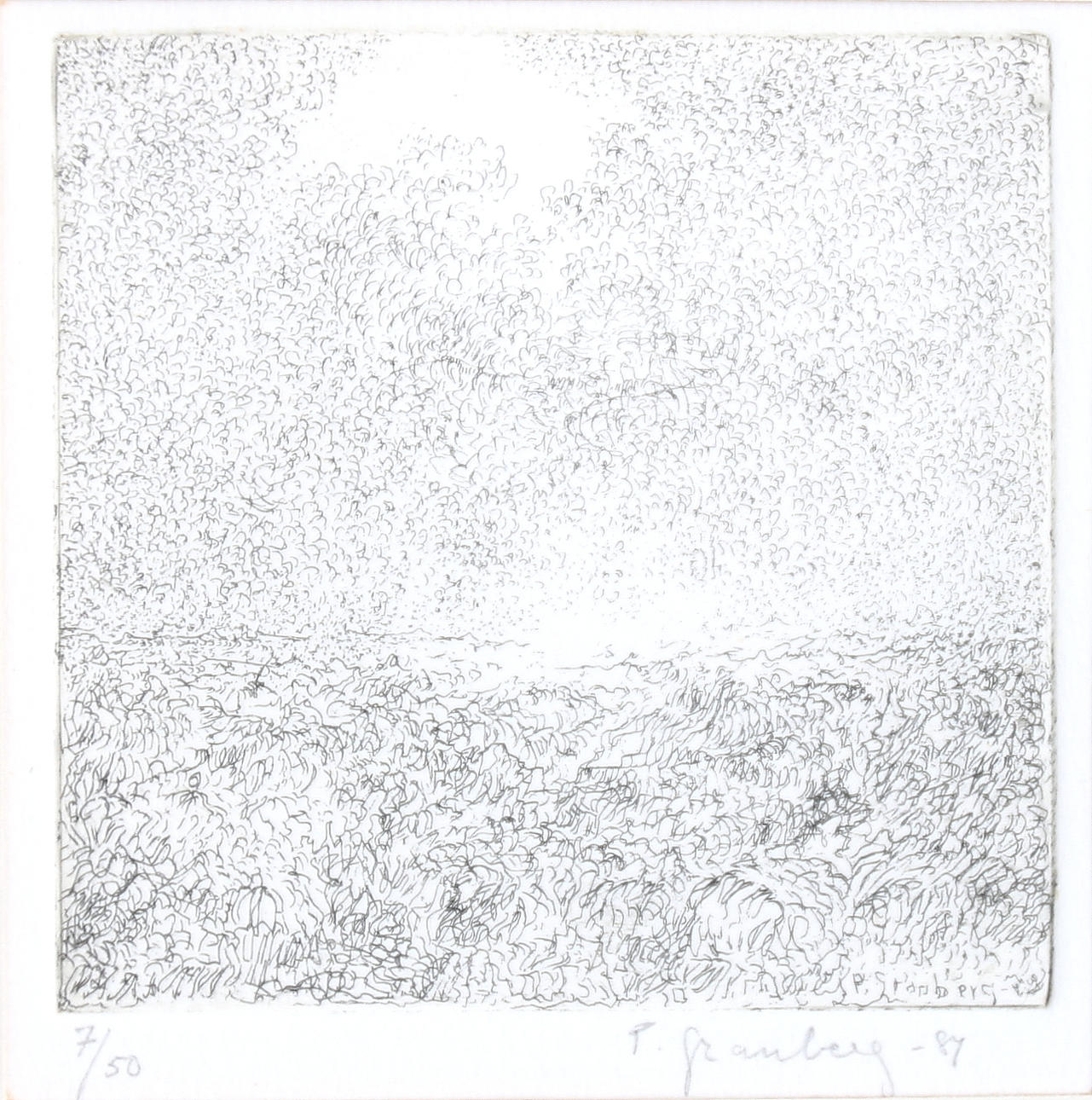 PELLE GRANBERG. Etsning, signerad, numrerad 7/50 och daterad -80.