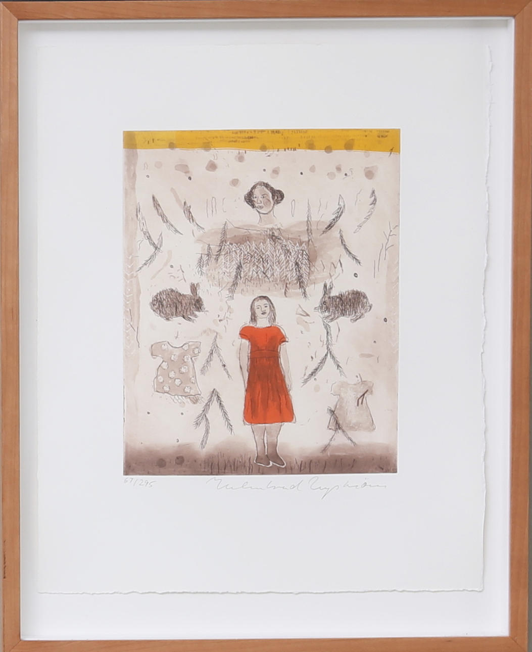 HELMTRUD NYSTRÖM. Den röda klänningen, torrnålsgravyr, signerad och numrerad 67/295.