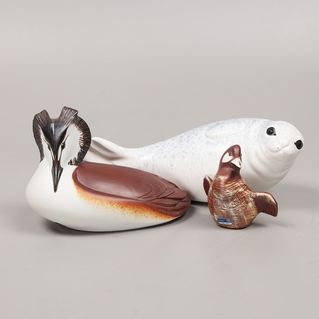 PAUL HOFF. Drei Keramikfiguren, Gustavsberg.