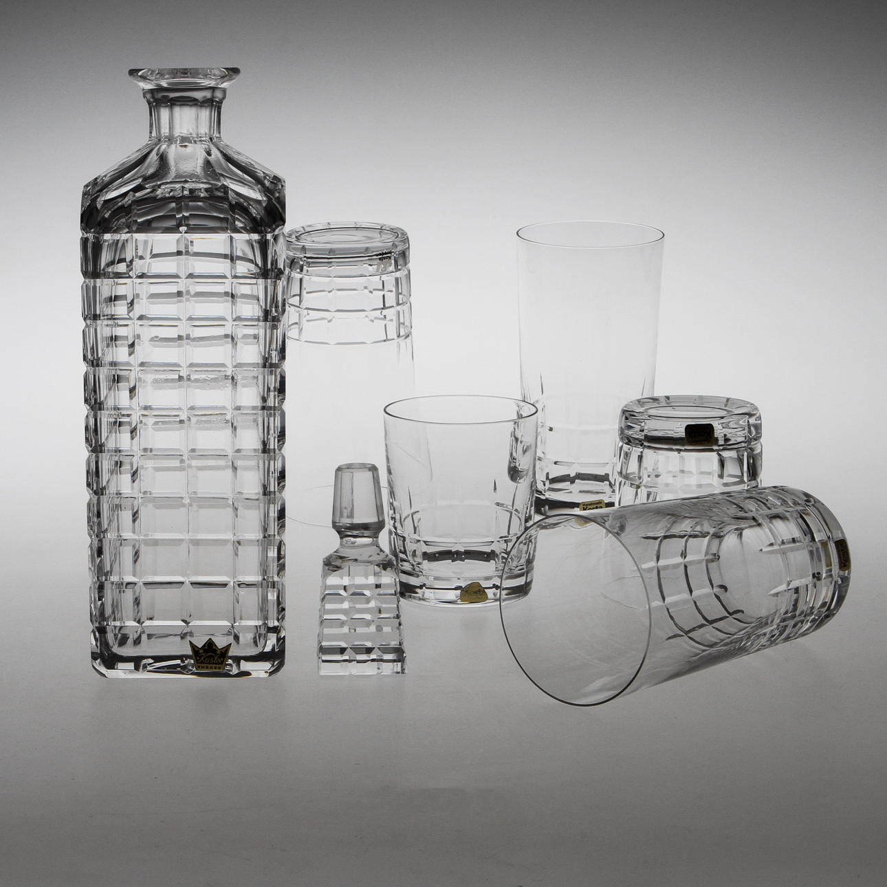 GLASSERVIS, "City", 13 delar, Vicke Lindstrand, Kosta.