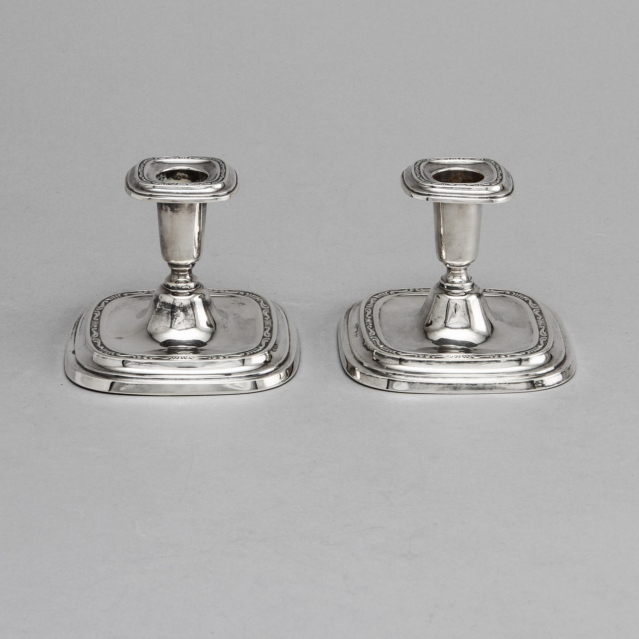 LJUSSTAKAR, ett par, silver, CG Hallberg, 1959-60.