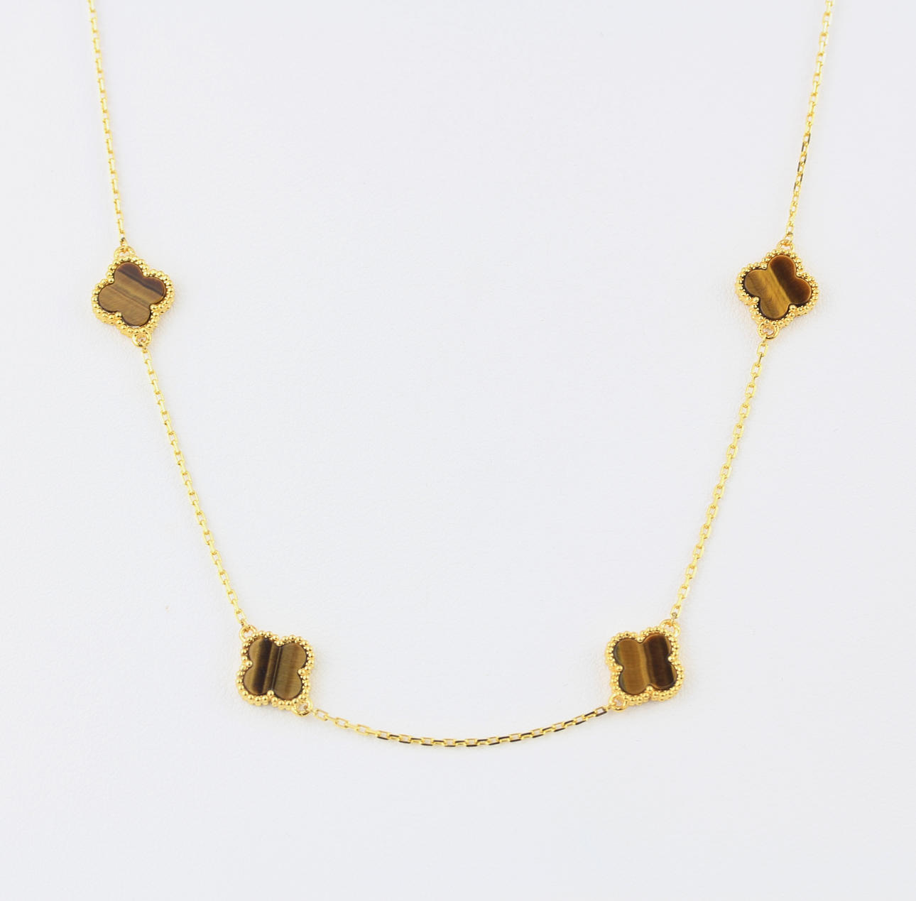 18CT TIGER'S EYE NECKLACE.