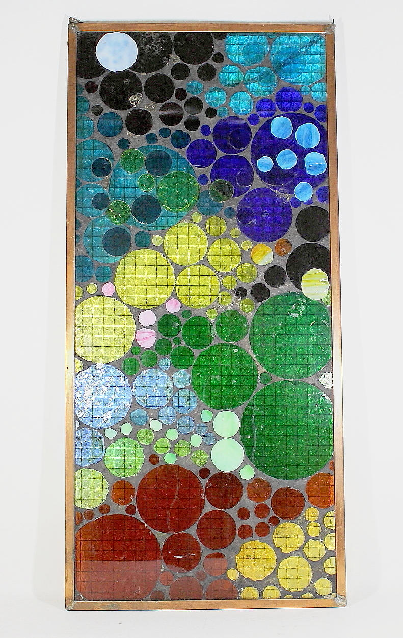 FÖNSTERDEKORATIONER, glas, koppar.