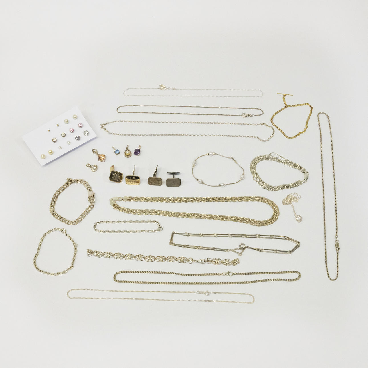 LOTE DE JOYAS, PLATA.