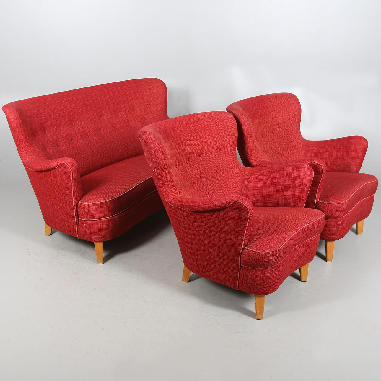 SOFFGRUPP, 3 delar, 1940/50-tal.