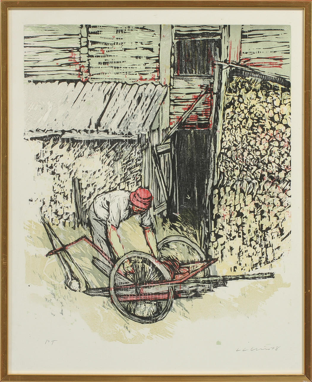 LARS LERIN. Färgträsnitt, signerat provtryck.