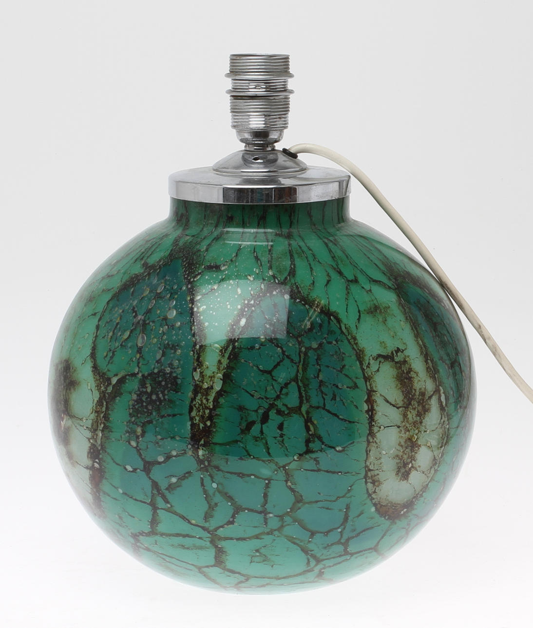 BORDSLAMPA, glas och metall, WMF Ikora, 1900-tal.