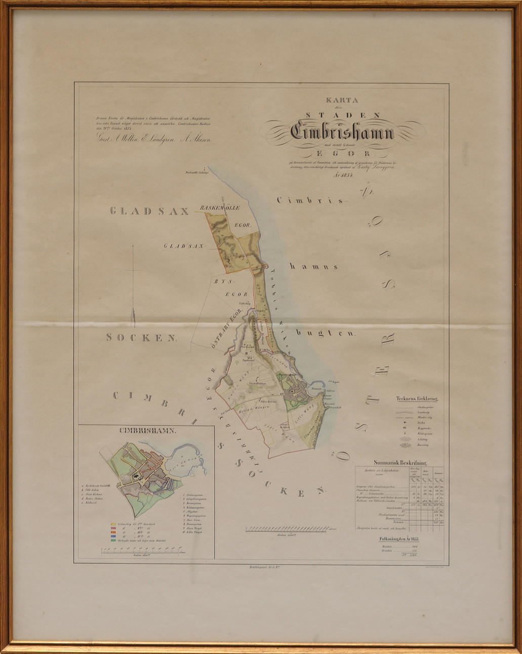 KARTA, Simrishamn, 1854. Konst - Grafik - Auctionet