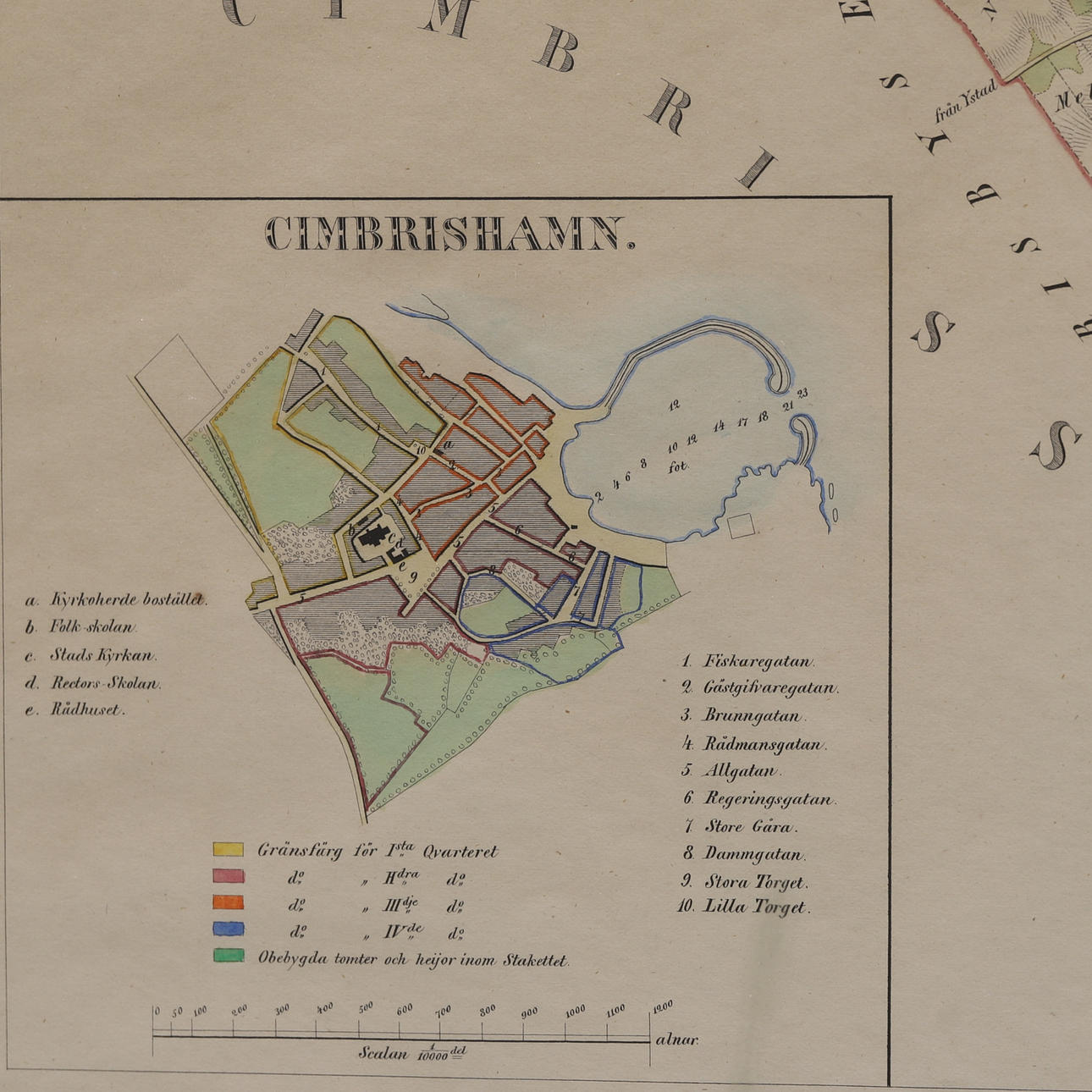 KARTA, Simrishamn, 1854. Konst - Grafik - Auctionet