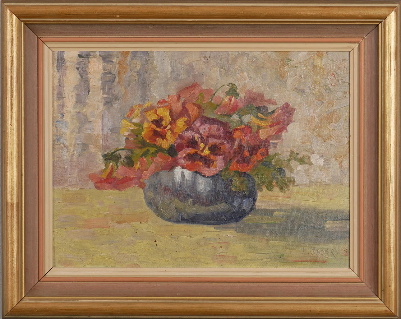 BRUNO MADER. Still life, oil on canvas, signed B Mader.