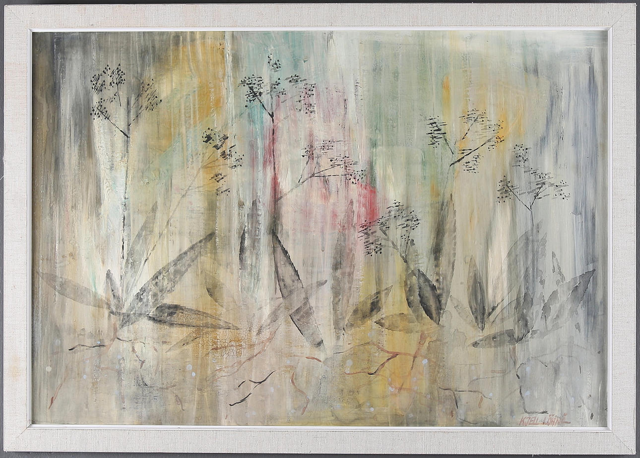 KJELL LÖNNÅ. Akvarell på pannå. Signerad.