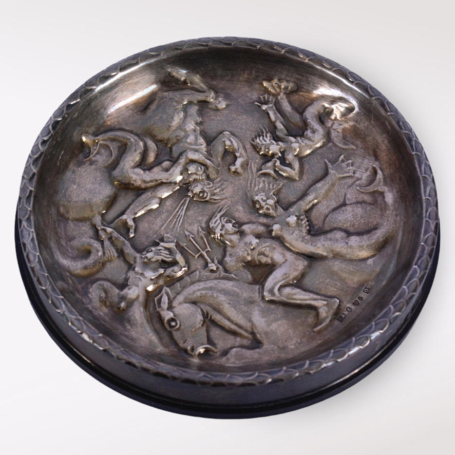 CARL MILLES. NACH. Untersetzer, silber, GAB.