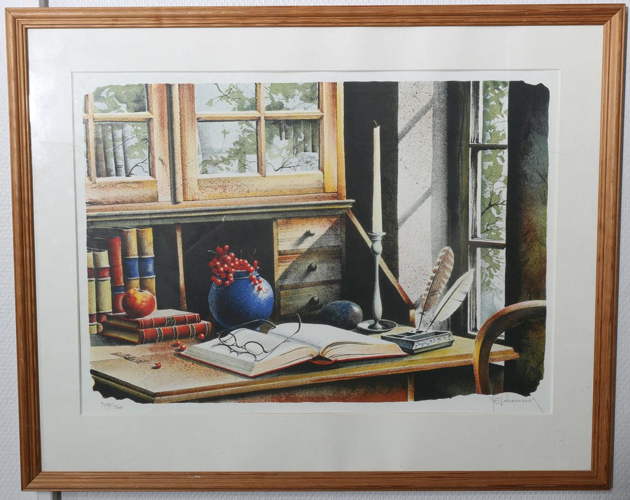 NILS ERIK JOHANSSON. Litografi, numrerad 308/360, signerad N E Johansson.