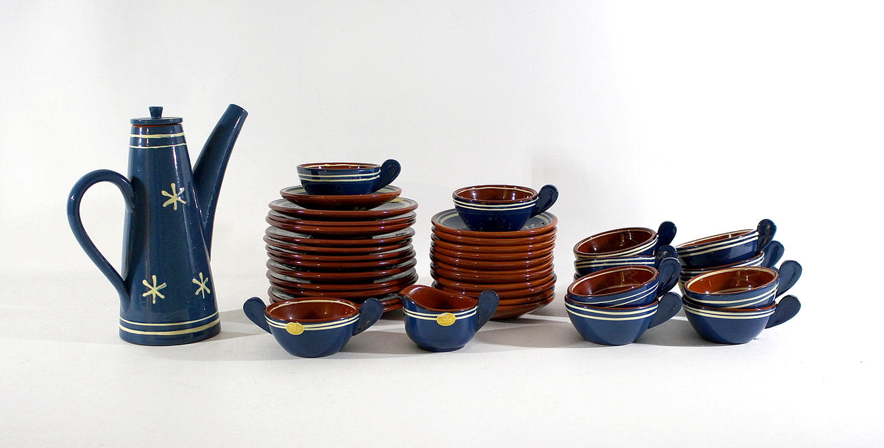 KAFFESERVIS, keramik, 39 delar, Nittsjö.