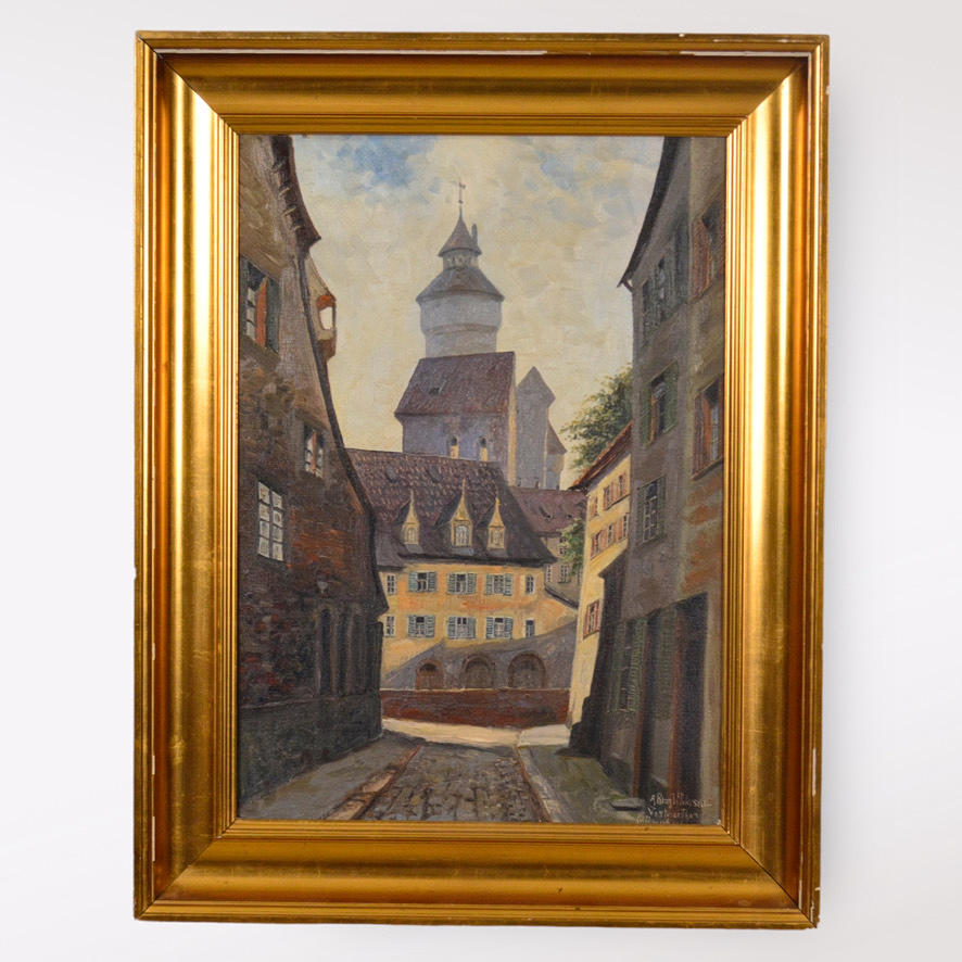 ALFRED KROGH PETERSEN. olie på lærred.