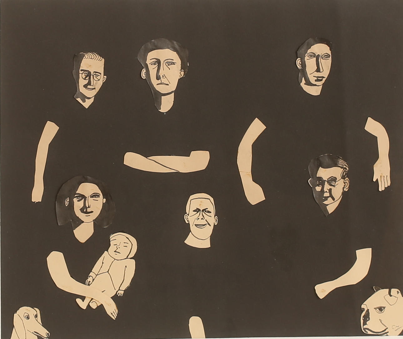 CLAES JURANDER. Collage, monogram signed.