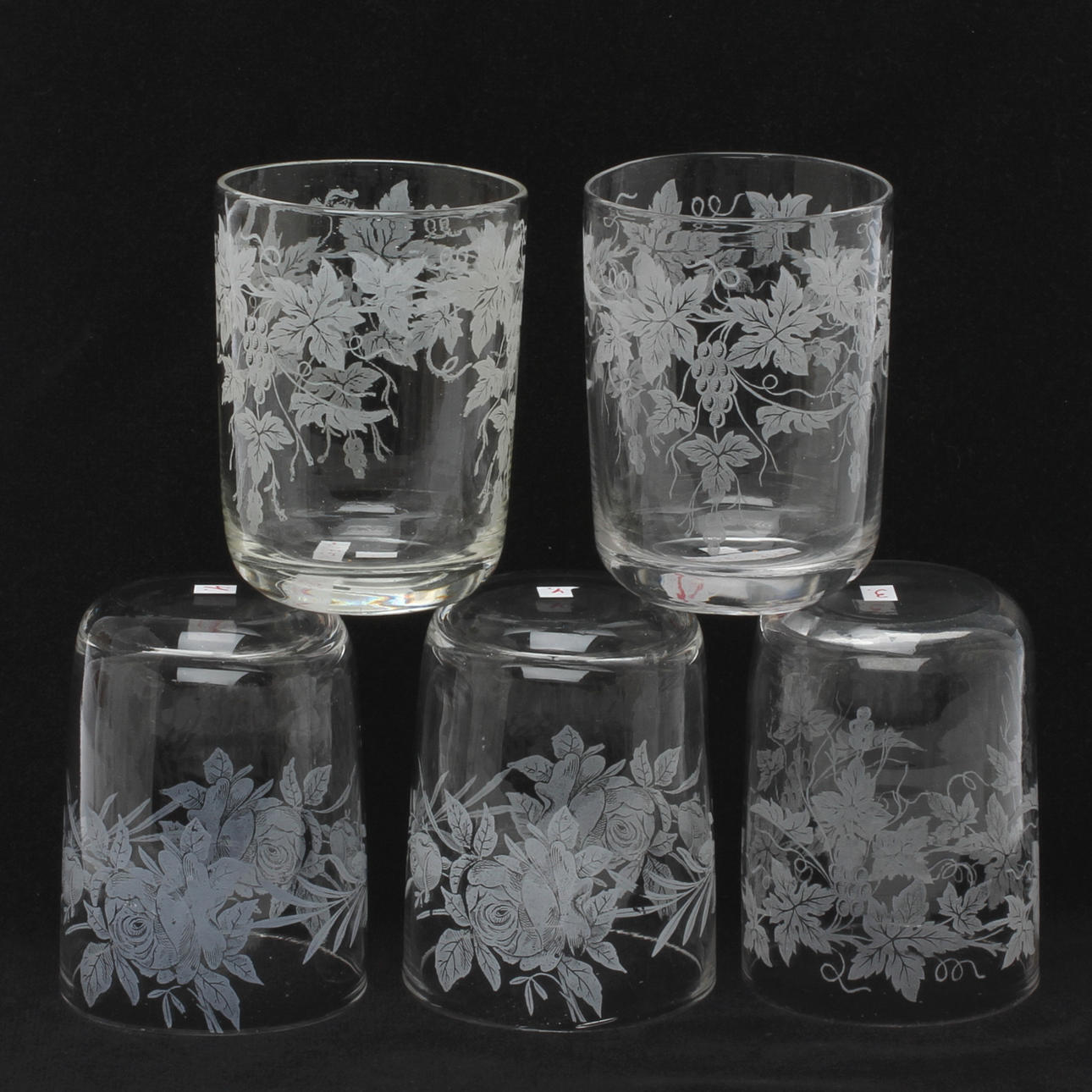 SELTERGLAS, 10 st, glas, varierande modeller och dekor.