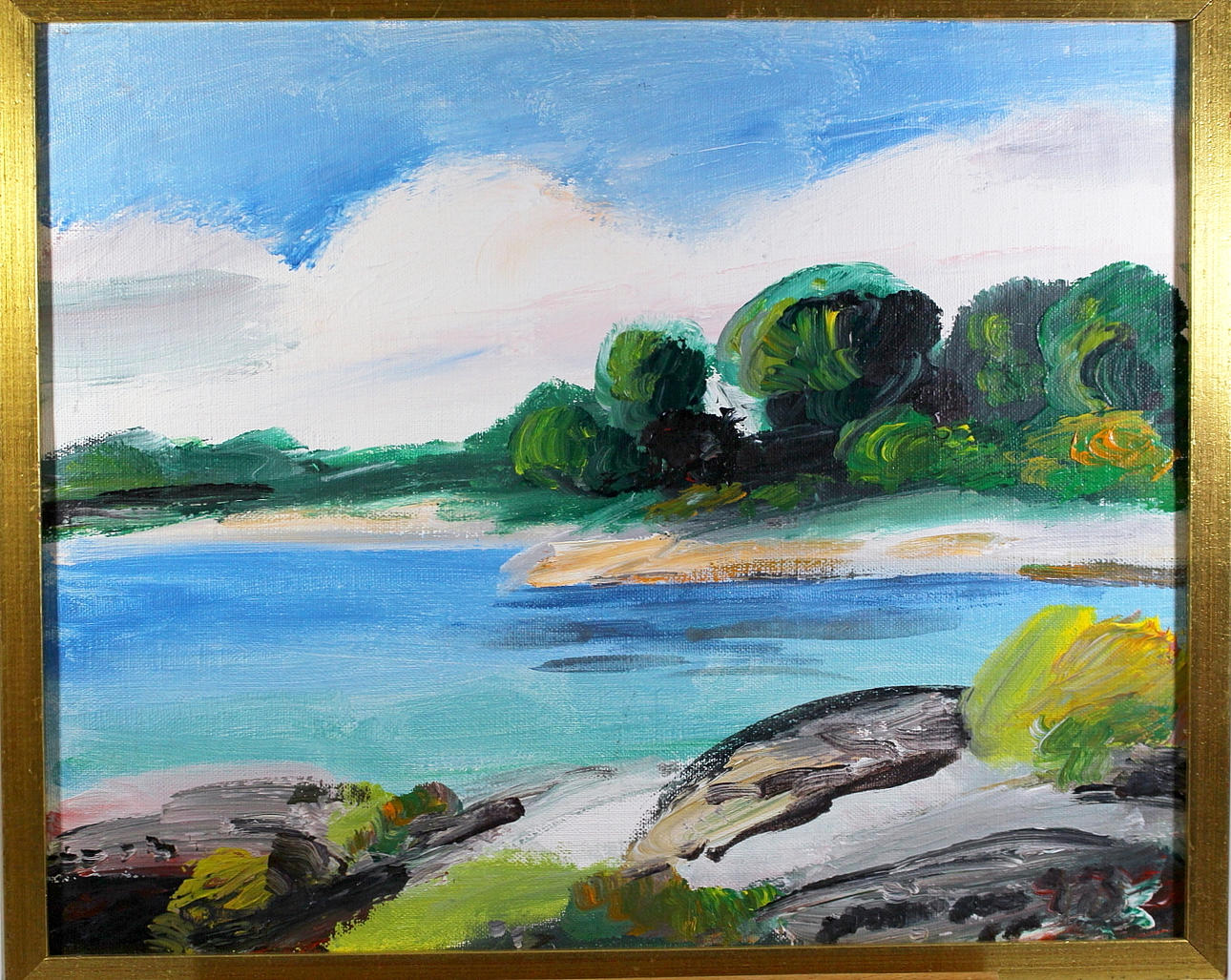 GÖRAN BRUNIUS. olja på duk, "Fladen i morgonljus" signerad.