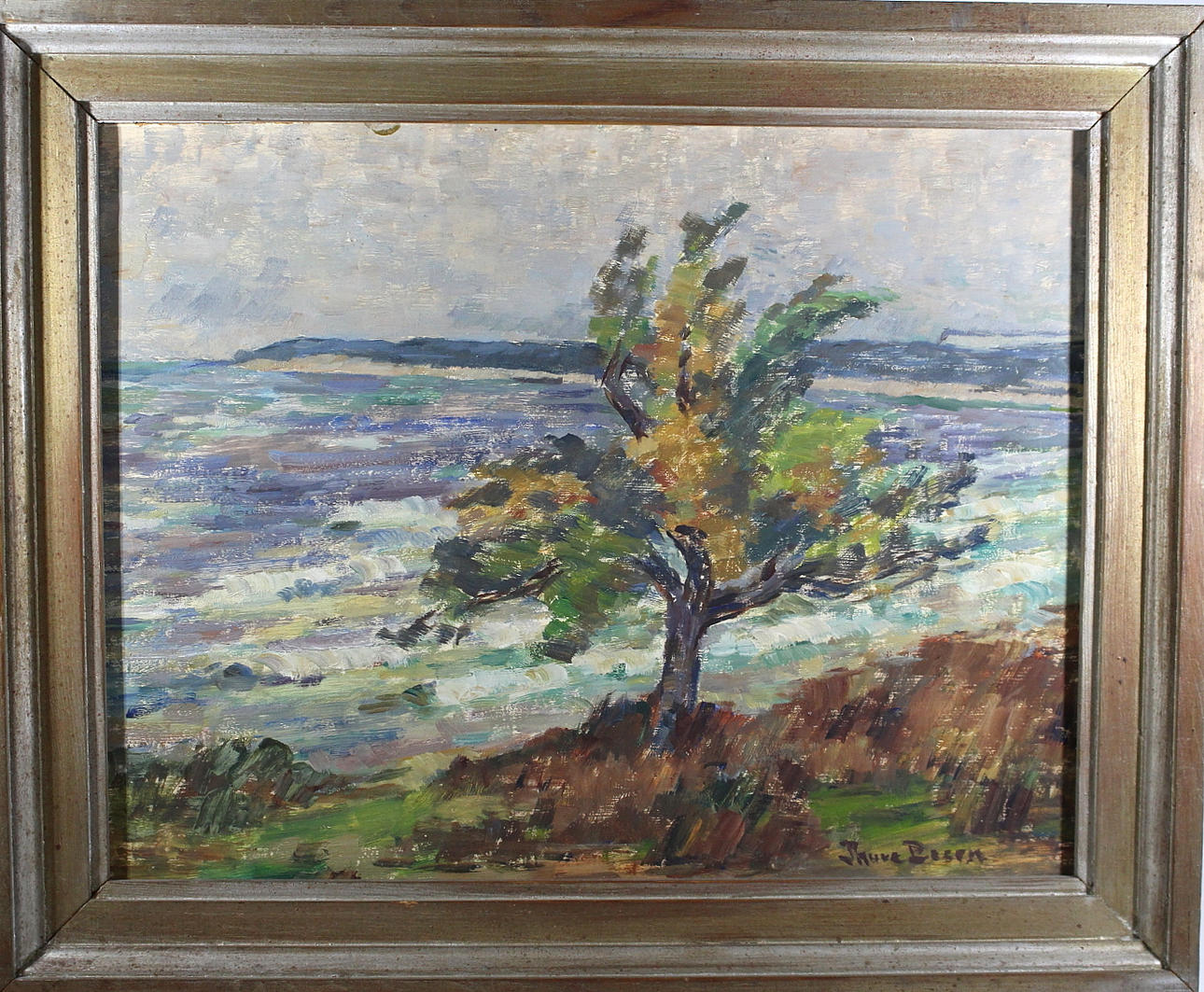 OIDENTIFIERAD KONSTNÄR. olja på pannå, trädet.