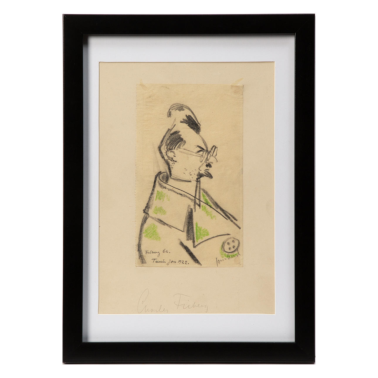 JOHN JON-AND. Chalk on paper, signed and dated 1922.