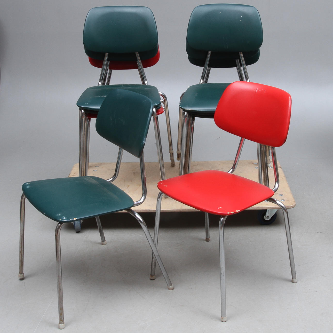 STOLAR, 6+2 st, Åry Stålmöbler AB, 1900-tal.