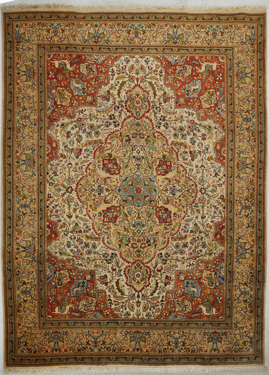 ORIENTTEPPICH, Täbriz, Taba Tabai, dito-Muster, 372x280.