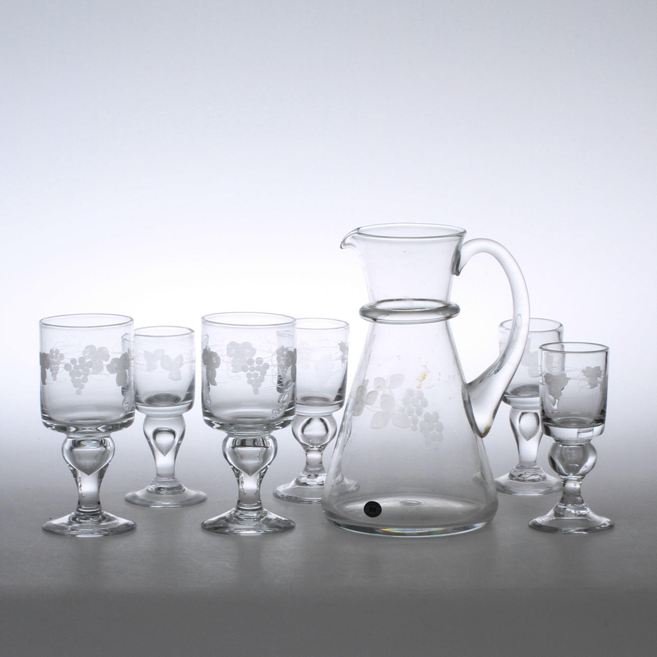 GLASSERVIS, 7 delar, "Swedish old" Reijmyre.