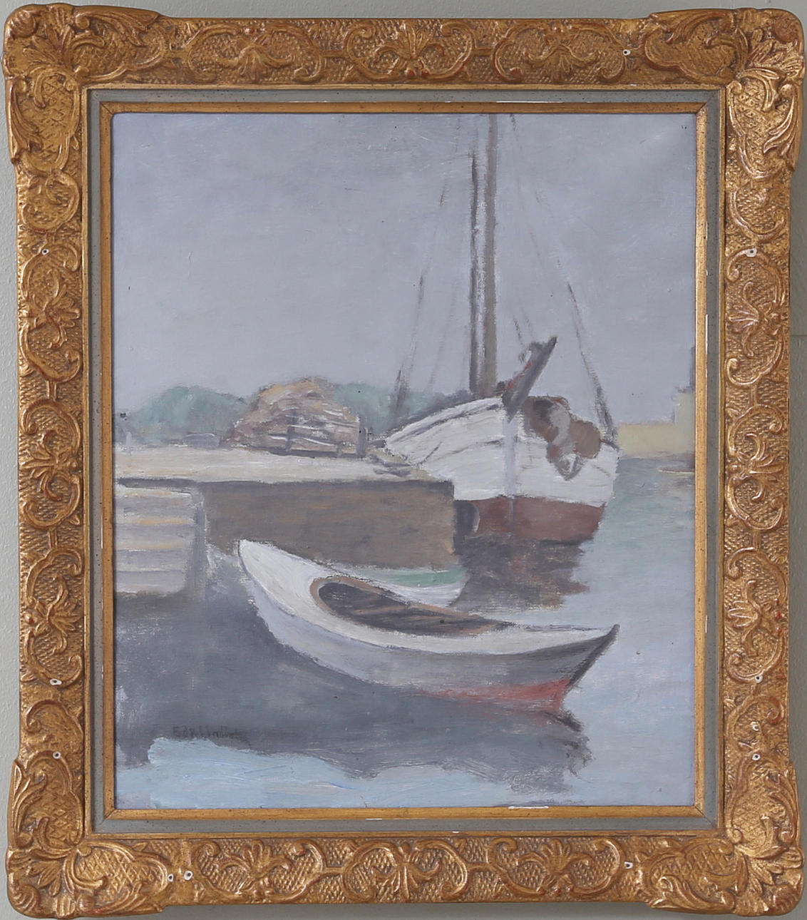 EDVIN LINDHOLM HOUGE. "Borgholm", olja på duk, signerad och daterad 1939.