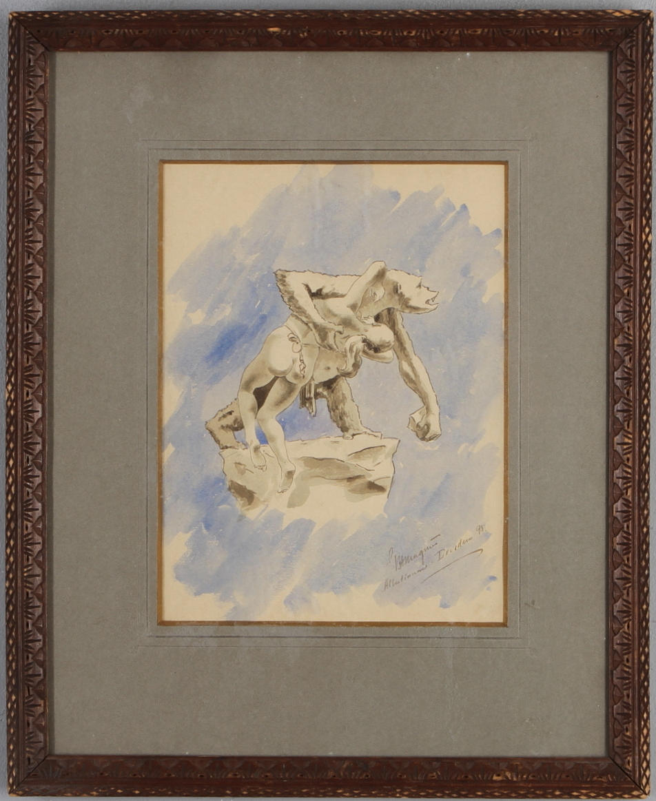 OIDENTIFIERAD KONSTNÄR. Motivstudie, akvarell, signerad och daterad -95.