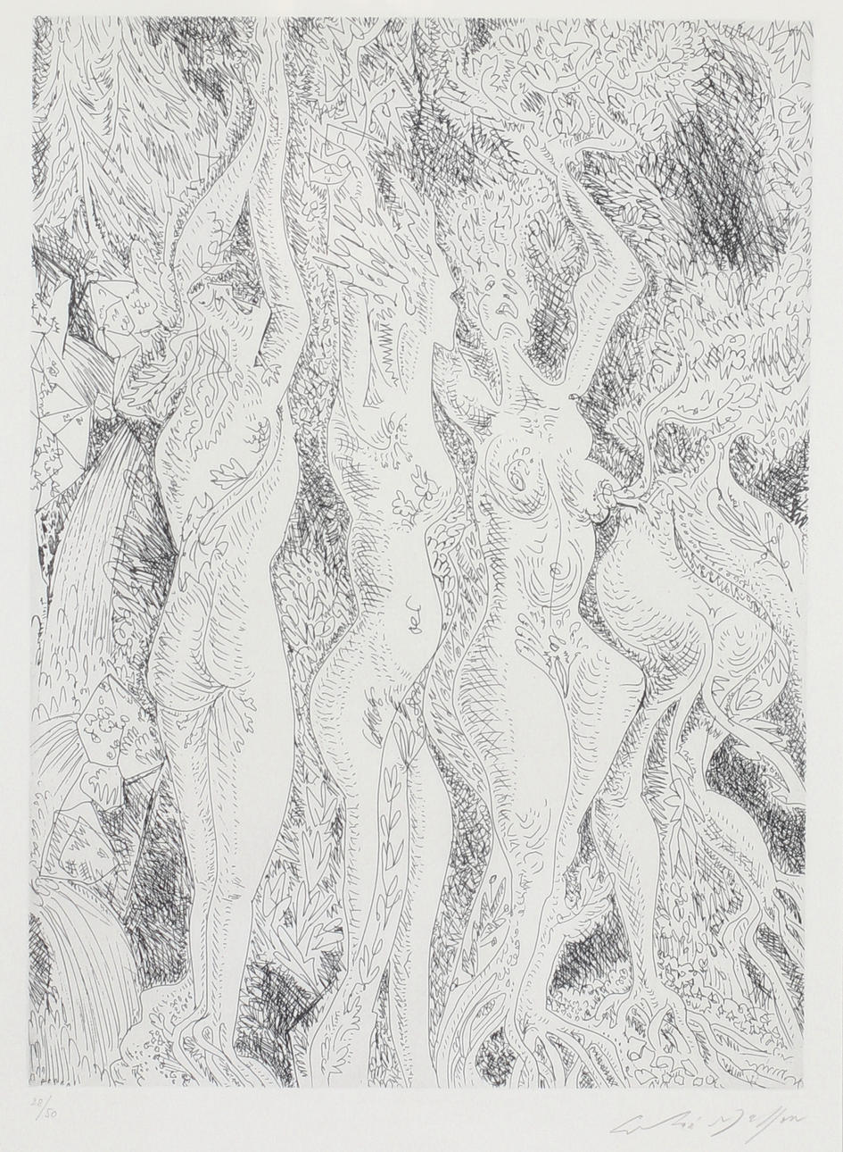ANDRÉ MASSON. Three models, etching, signed and numbered 28/50.