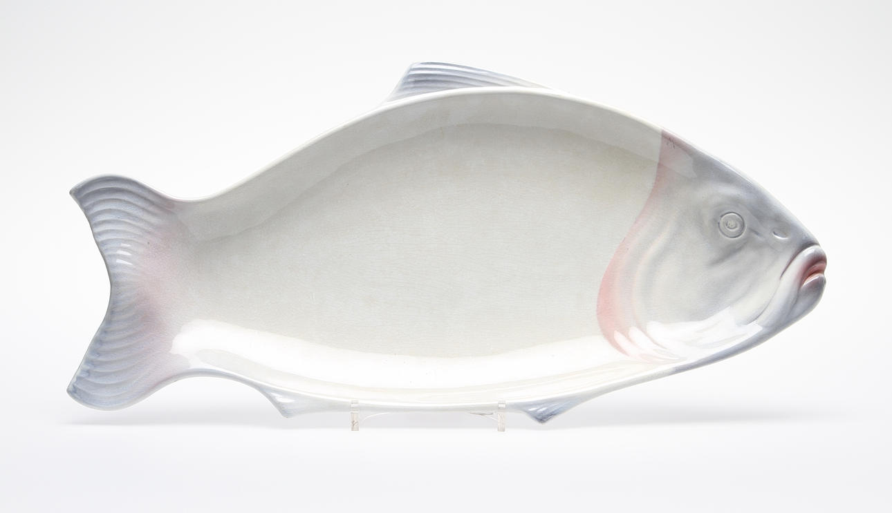 FISKFAT, flintgods, Göteborgs Porslinsfabrik.