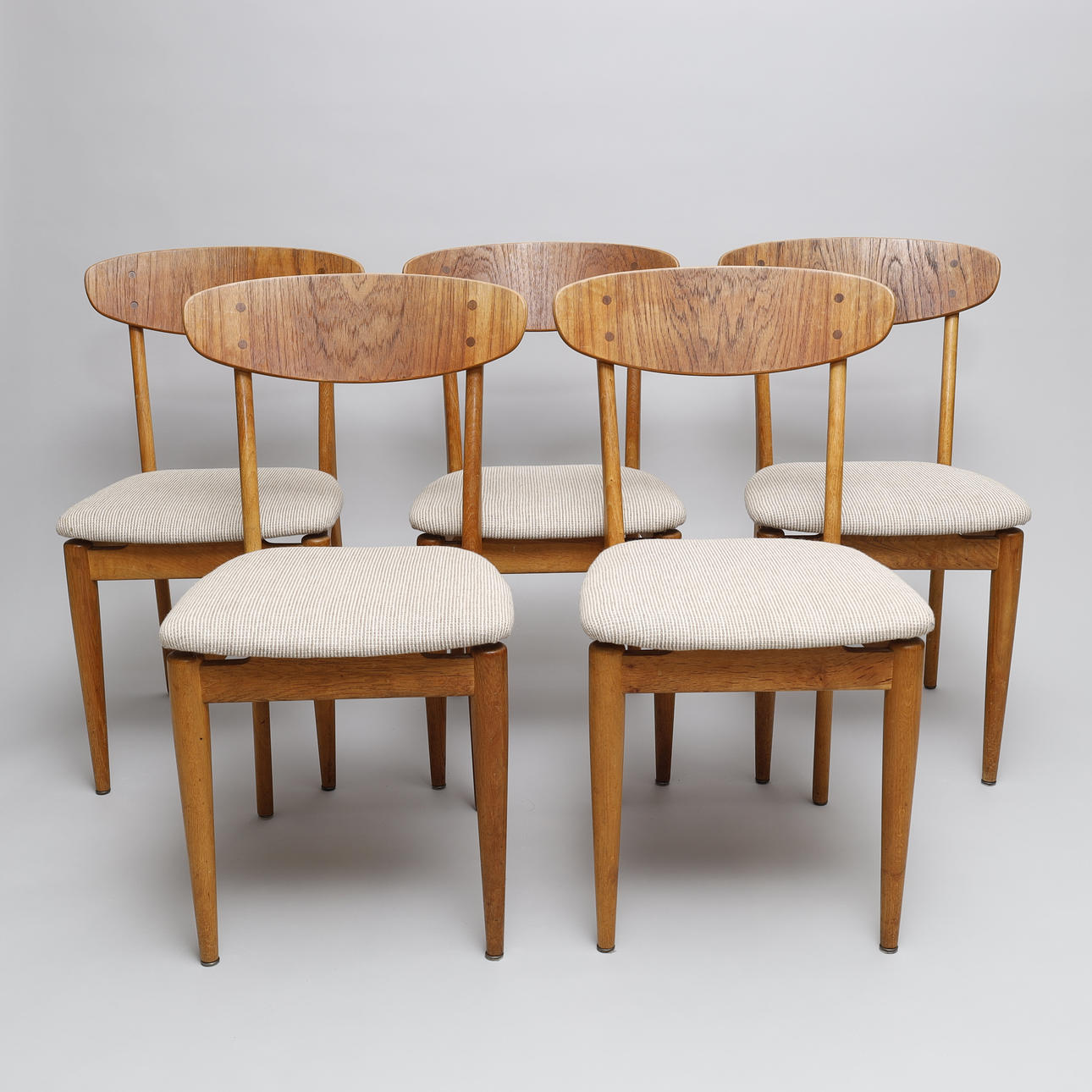 Matbordsstolar, Slagelse Møbelverk, modell 162, Danmark (5 st).