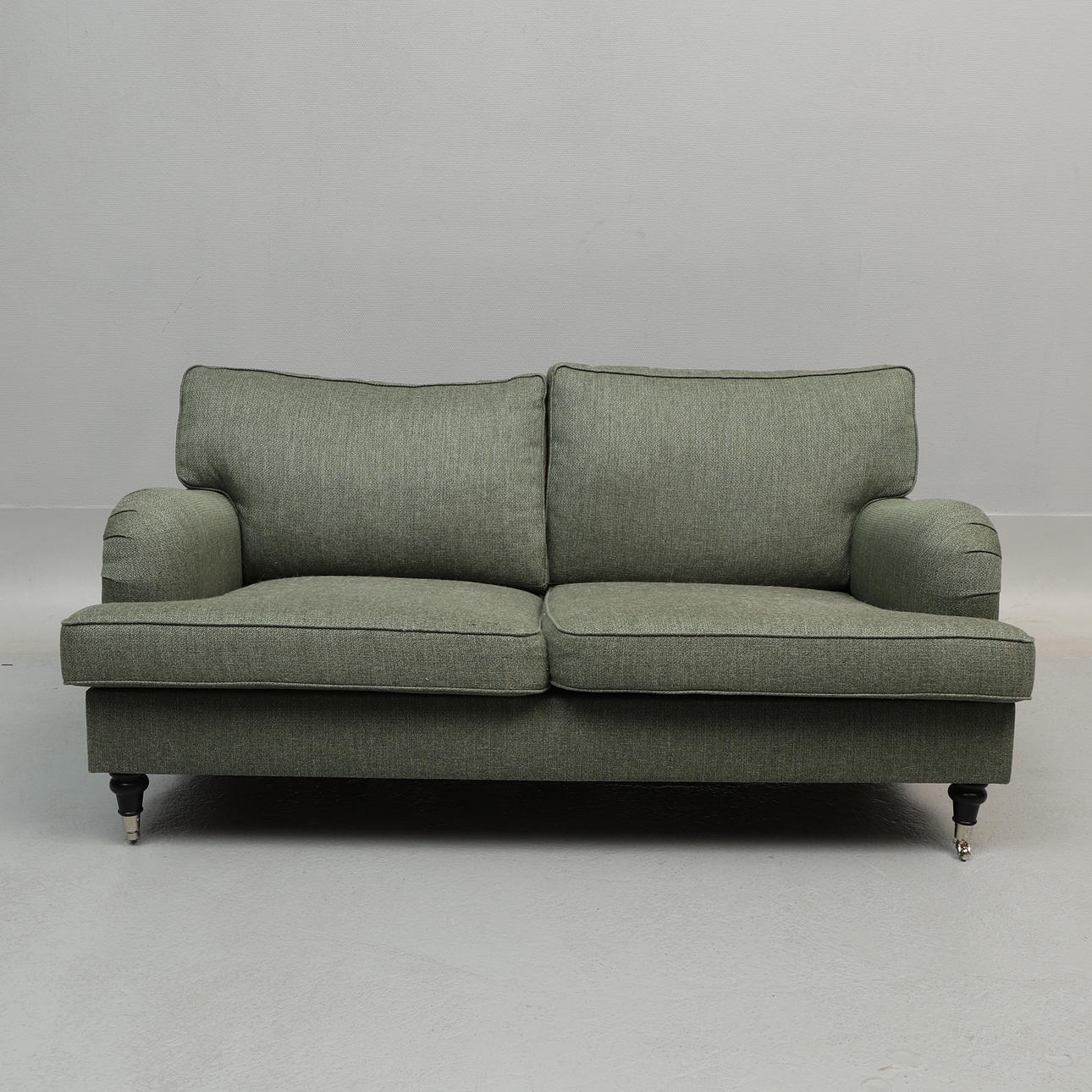 SOFFA, grön textil. Howard-modell, samtida.