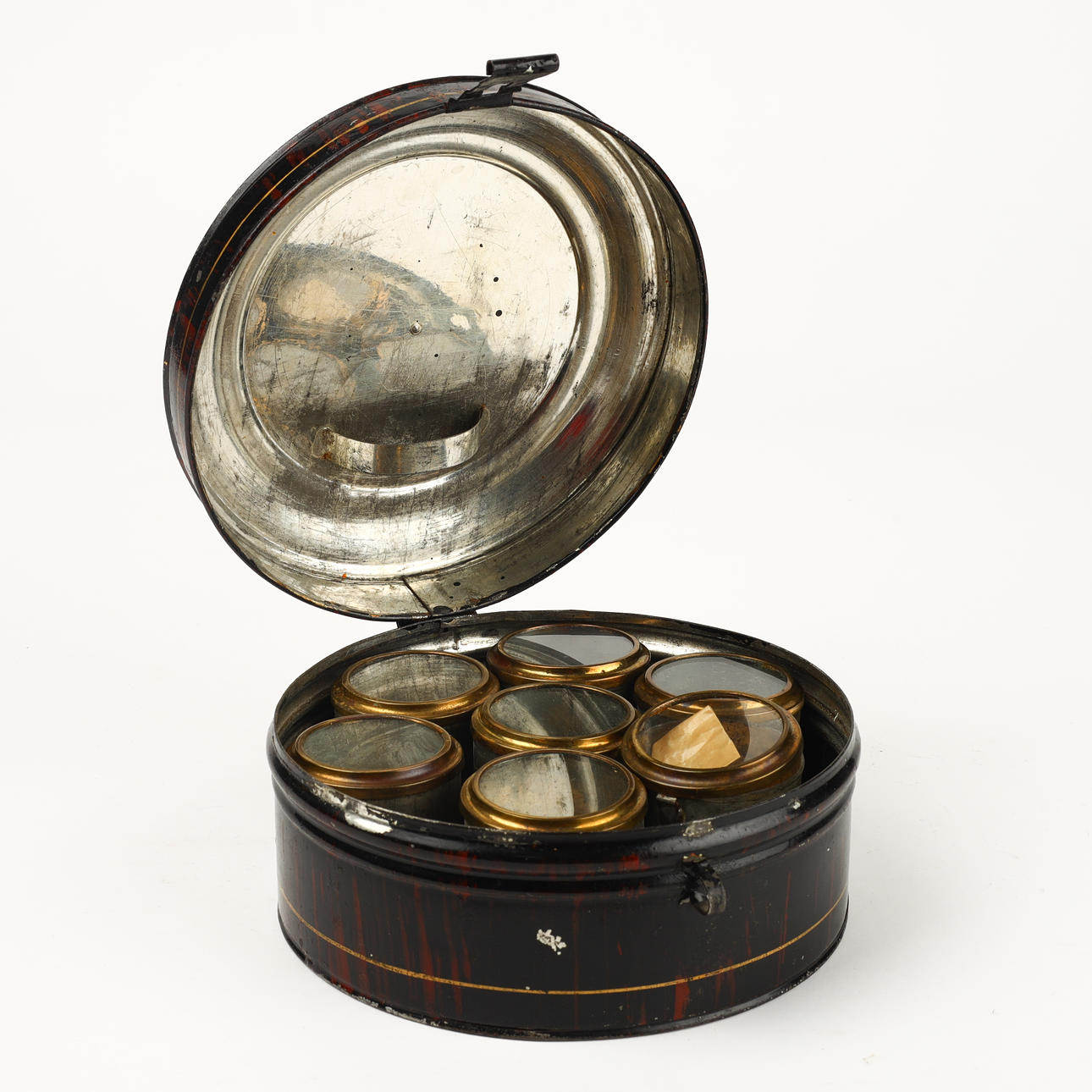 KRYDDKARUSELL, marmorerad bleckplåt,1800 tal.