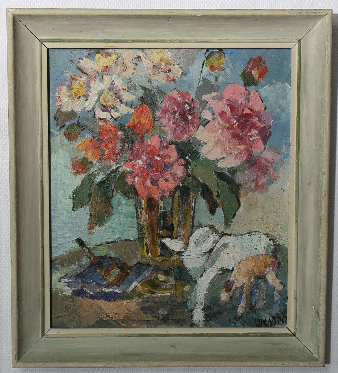 OWE WESSBOHN. Olja på pannå, Stilleben, signerad.