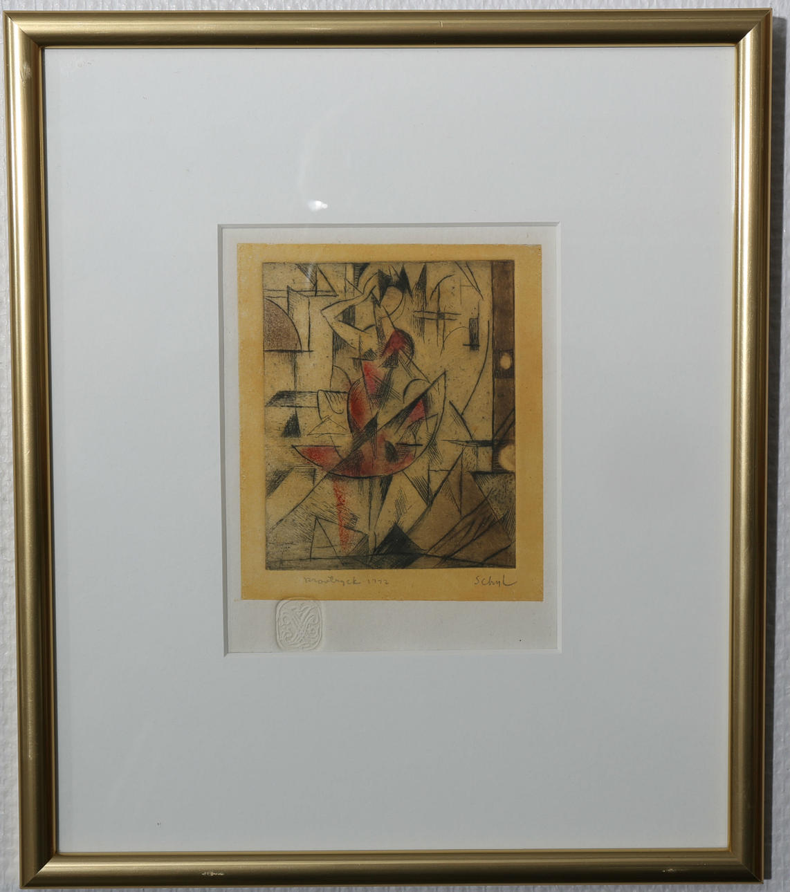 JULES SCHYL. Etsning, provtryck, signerad, daterad 1972.