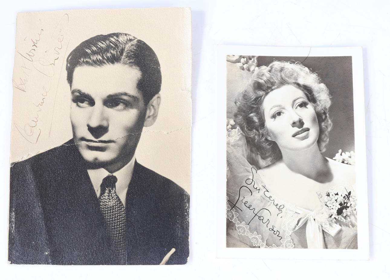 LAURENCE OLIVIER / GREER GARSON AUTOGRAPHS.