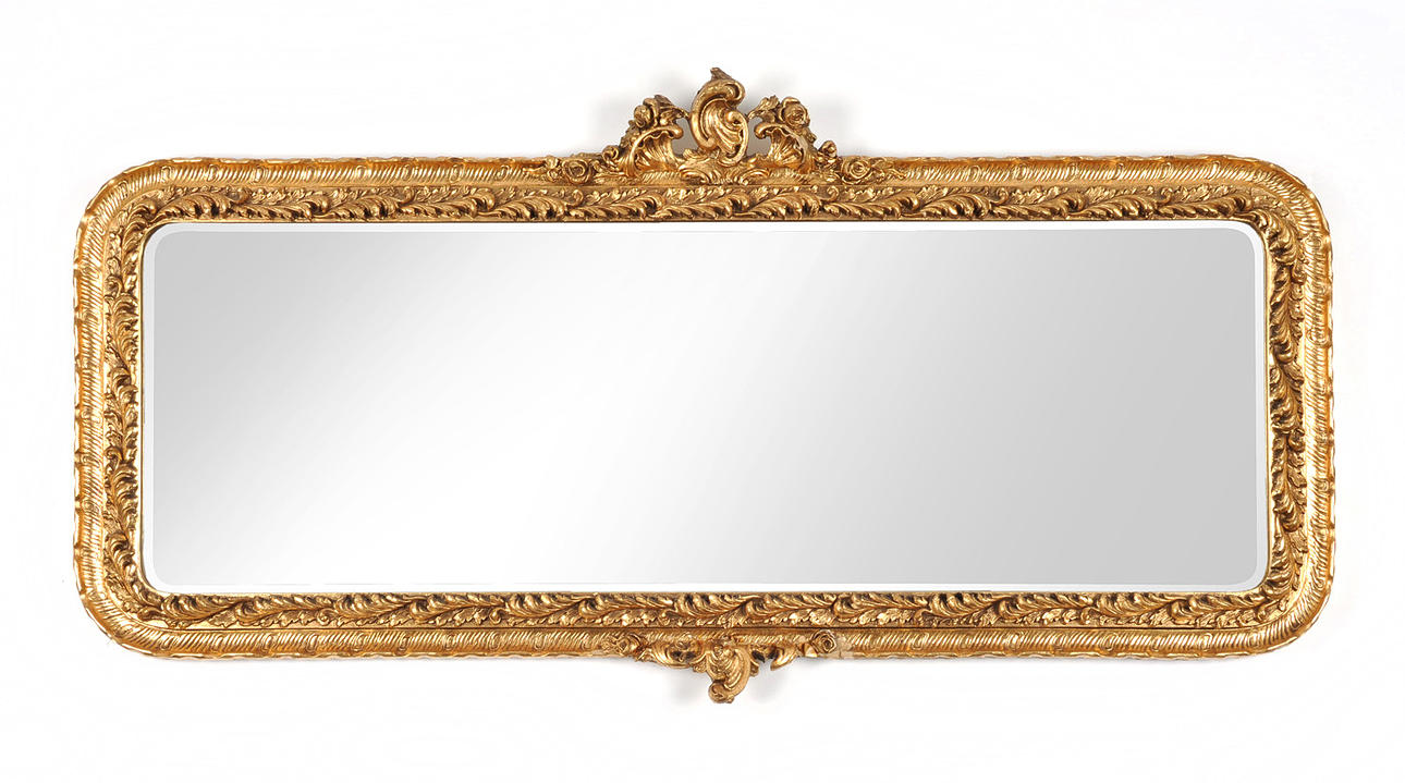 PRUNKSPIEGEL. Florentinsk stil fasett snitt.