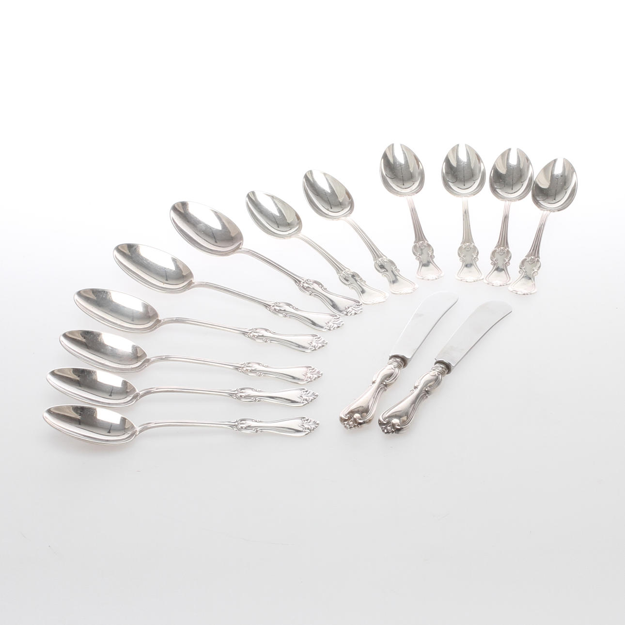 BESTICKSDELAR, 14 st, silver, "Olga", GAB, 1900-talets andra hälft.
