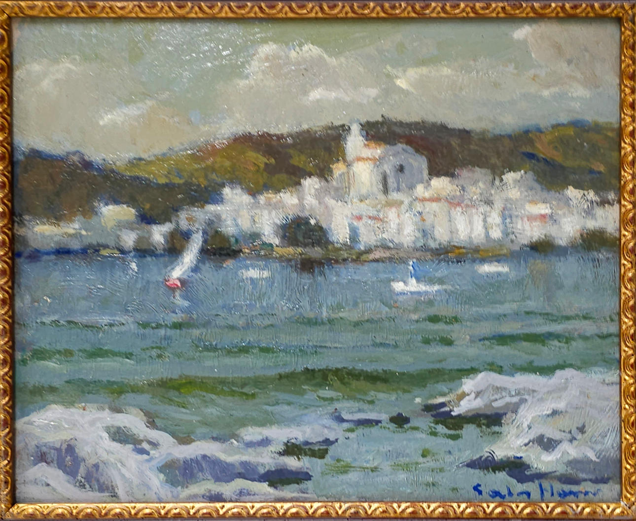ANTONI SALA HERRERO. CADAQUÉS. OIL ON CARDBOARD.