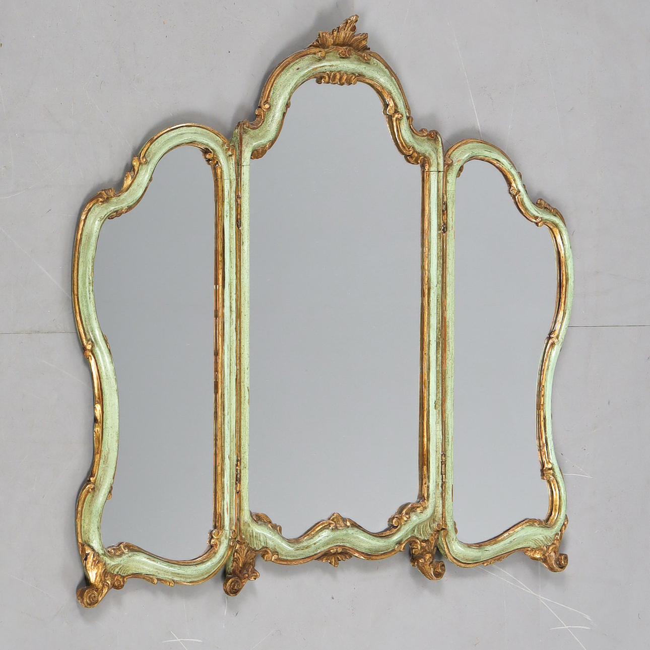 A 3-piece rococo style mirror, 20th century.