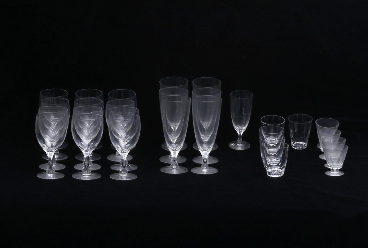 GLASSERVIS, 28 delar, Orrefors, 1900-tal.