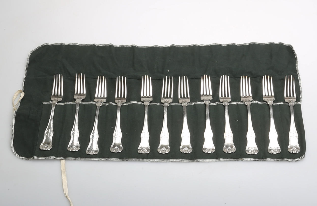 GAFFLAR,silver,12 stycken,C Dahlgren,Stockholm,1845/49.