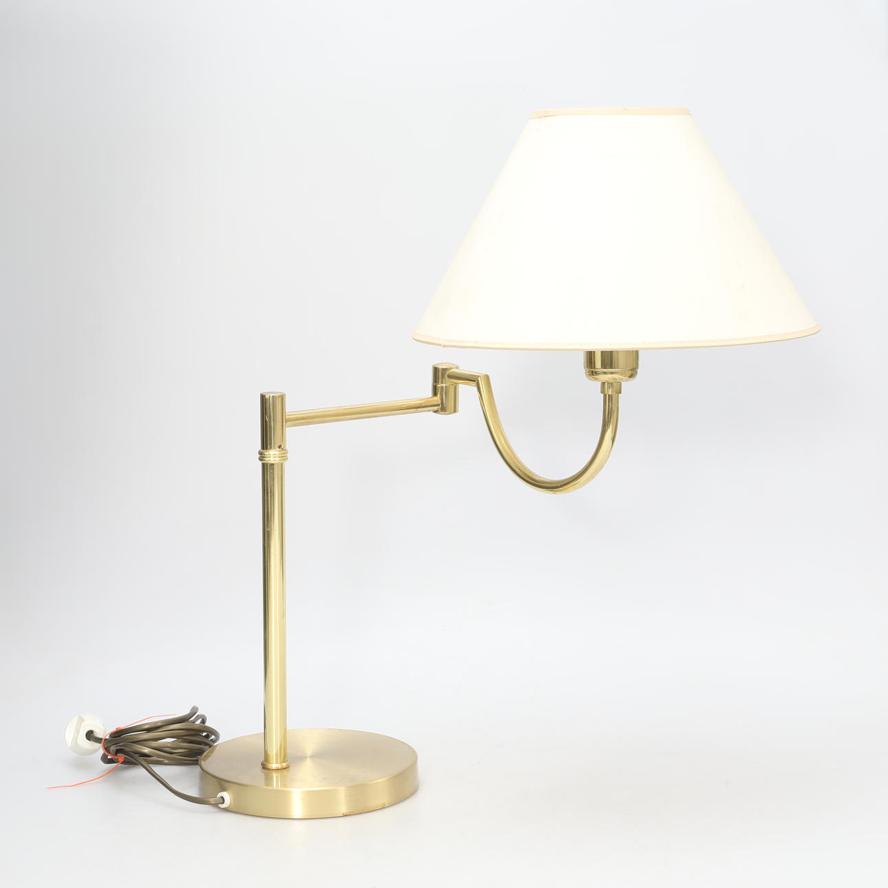 TABLE LAMP, brass, marked EWÅ B-9, SWIVEL ARM.