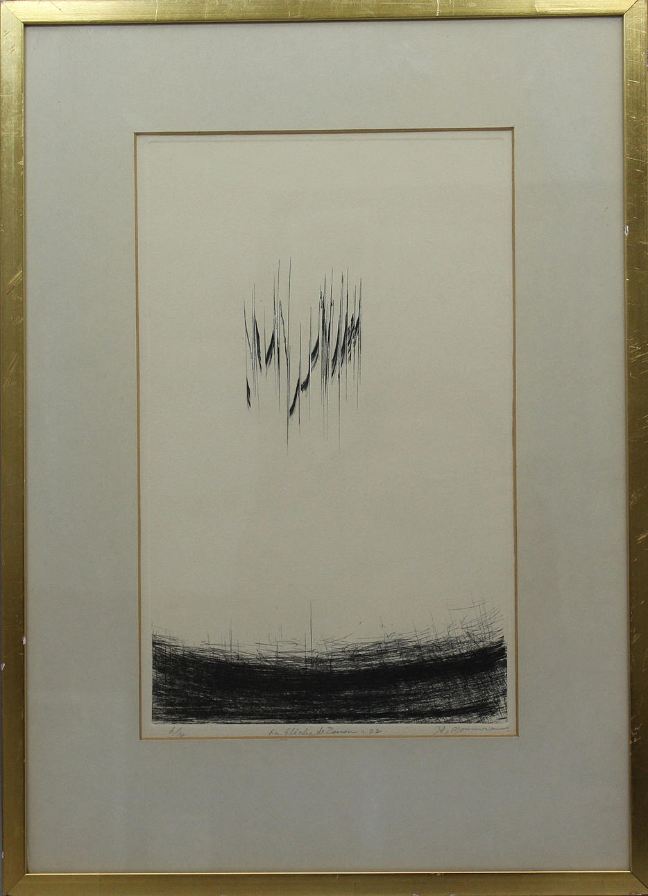 HITOSHI NOMURA. "La fleche de Zenon 22". Etsning. Signerad H Nomura. 6/10.