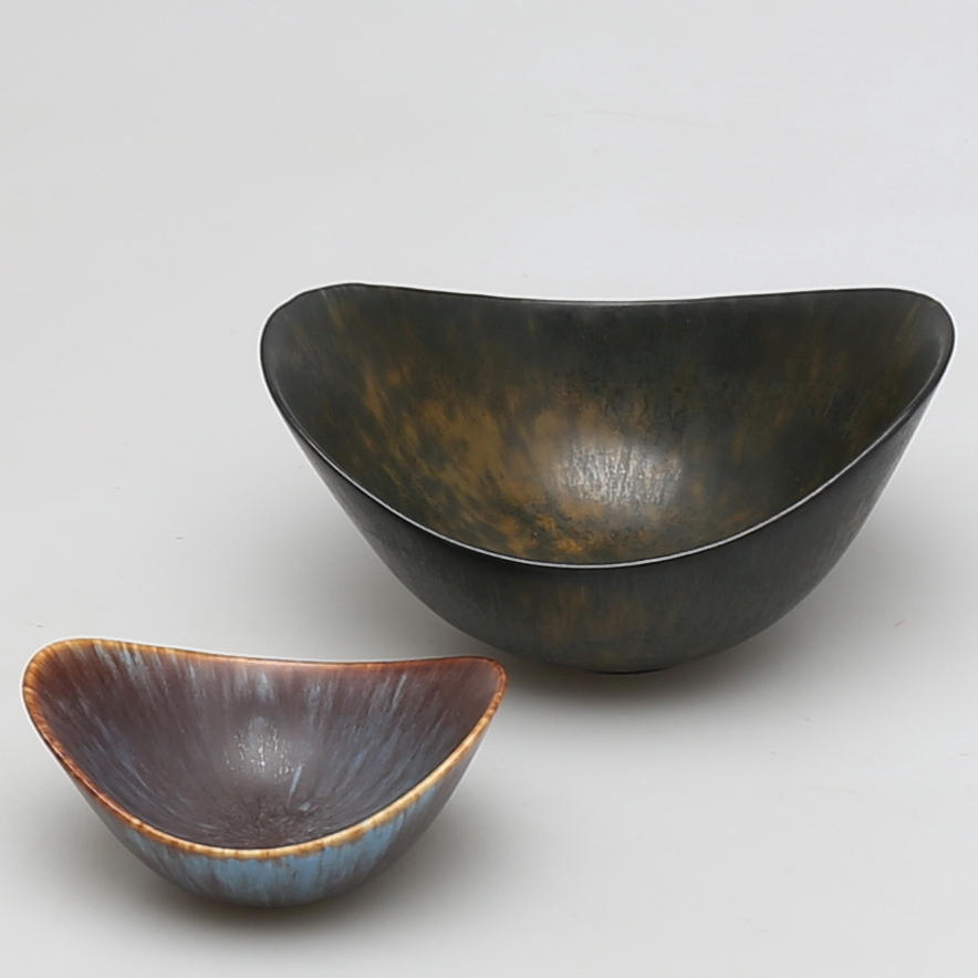 SKÅLAR, 2 st, stengods, Gunnar Nylund, Rörstrand.